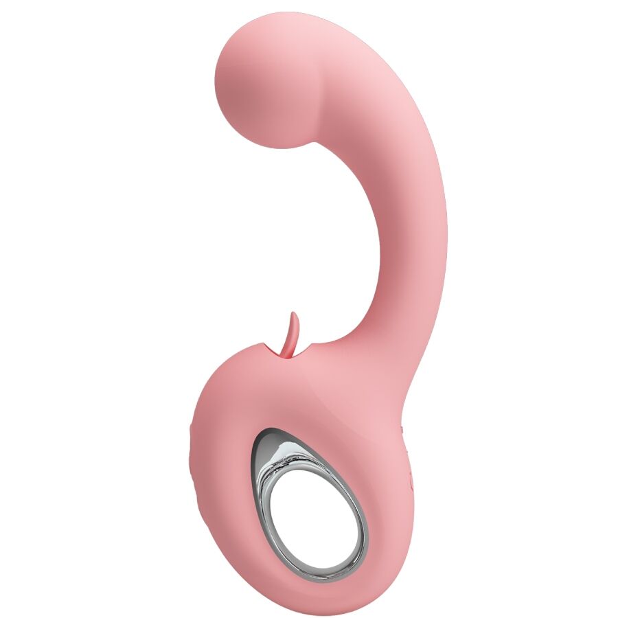 PRETTY LOVE - ERYNNYES VIBRATORE PUNTO G + STIMOLATORE CLITORIDEO 10 VIBRAZIONI ROSA