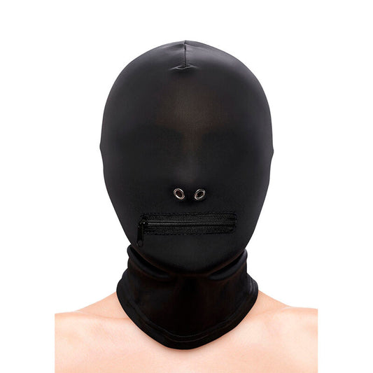 NS NOVELTIES - FETISH & FASHION CAPPUCCIO BOCCA CHIUSA CON CERNIERA NYLON NERO