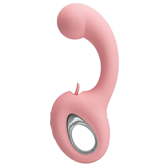 PRETTY LOVE - ERYNNYES VIBRATORE PUNTO G + STIMOLATORE CLITORIDEO 10 VIBRAZIONI ROSA