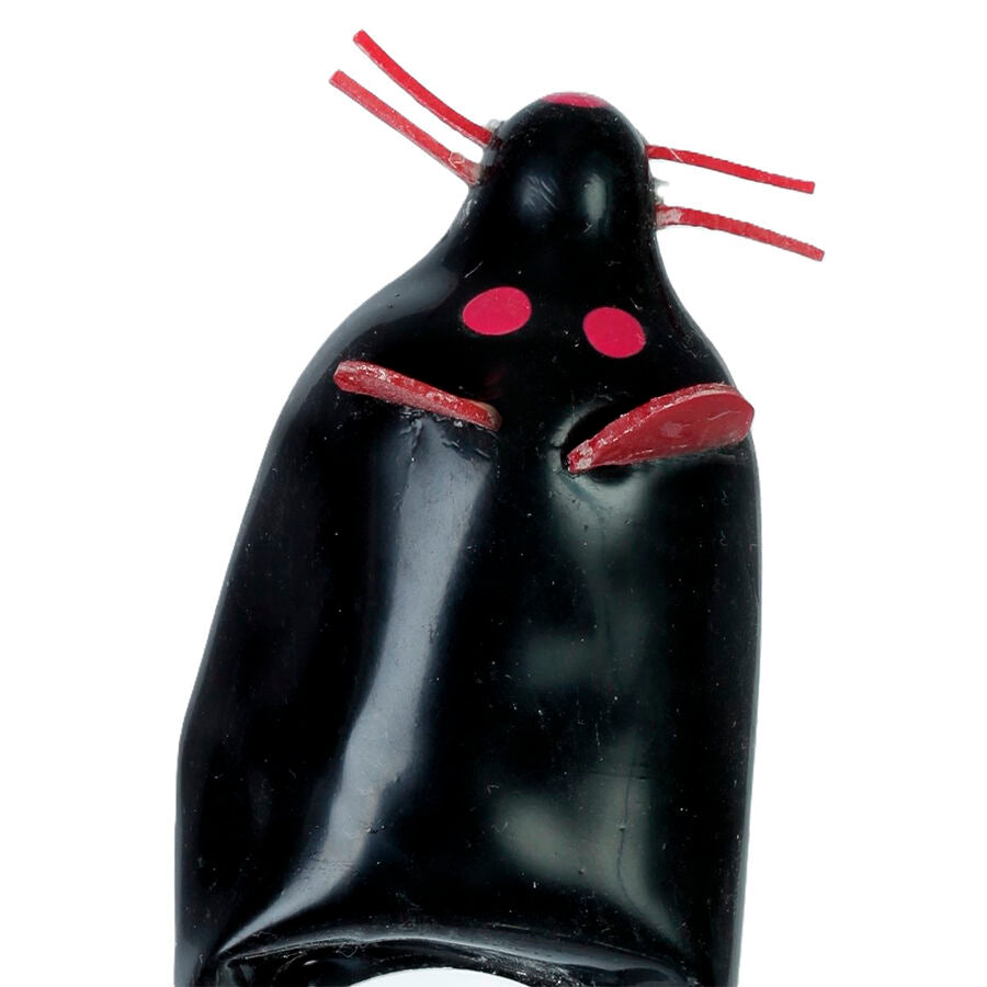 CONDOMERIE - PRESERVATIVI NOVITÀ DIPINTI A MANO BLACK MOUSE XL